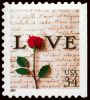 #3498 - 34¢ Rose & Love Letter