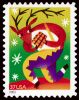 #3821 - 37¢ Reindeer - Pan Pipes