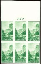 #756 - 1¢ Yosemite: Plate Block