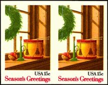 US #1843a 15¢ Wreath & Toy