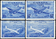 1942-1947 Canada Airmail Special Delivery Mint Set