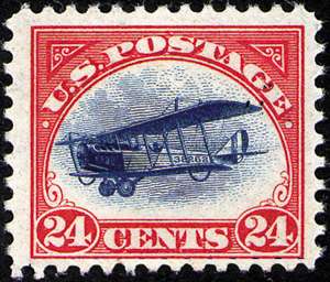 1918 World's First Airmail Stamp U.S. C3