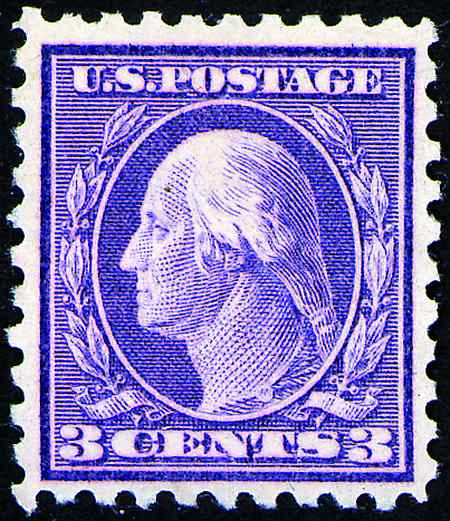 1908-1918 3¢ Washington Types I to IV