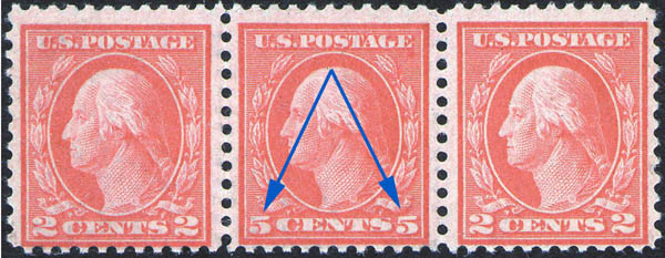 1917 5 cent washington color error