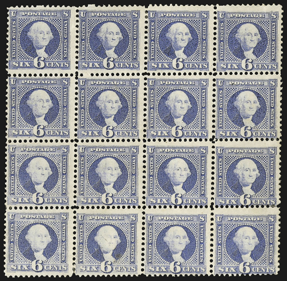 1869 6 cent Washington block