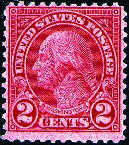 595 - 2¢ Washington - carmine Perf. 11 display picture 1