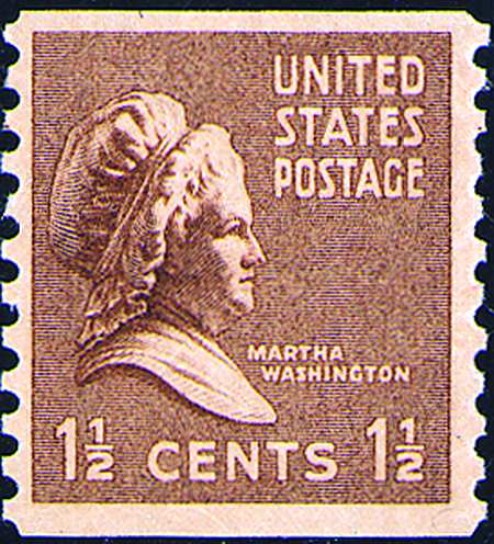 840 - 1 1/2¢ Martha Washington - Perf 10 Vert. Coil display picture 1